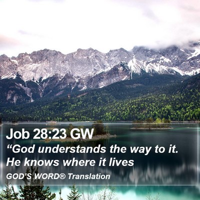 Job 28:23 GW Bible Verse Image