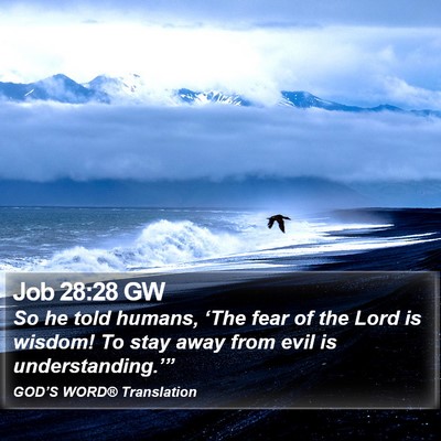Job 28:28 GW Bible Verse Image