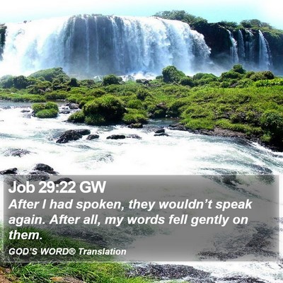 Job 29:22 GW Bible Verse Image