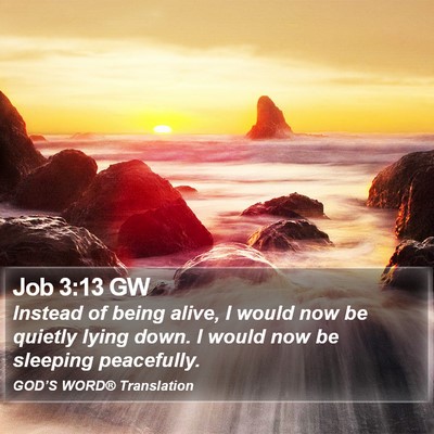 Job 3:13 GW Bible Verse Image