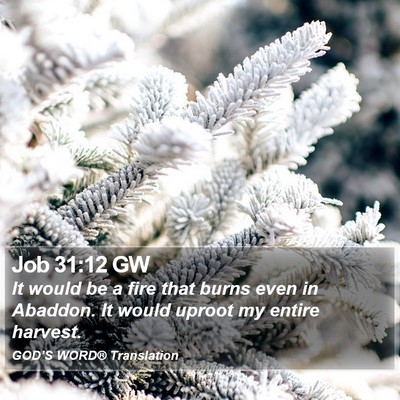 Job 31:12 GW Bible Verse Image