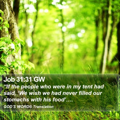Job 31:31 GW Bible Verse Image