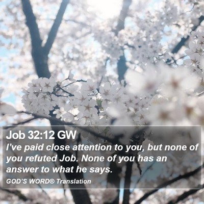Job 32:12 GW Bible Verse Image
