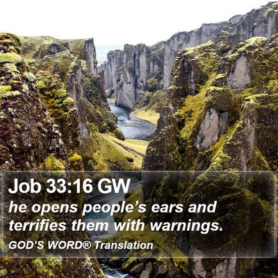 Job 33:16 GW Bible Verse Image