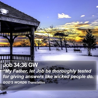 Job 34:36 GW Bible Verse Image