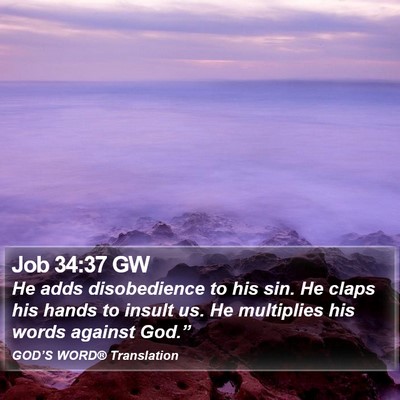 Job 34:37 GW Bible Verse Image