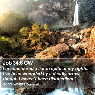 Job 34:6 GW Bible Verse Image