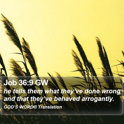 Job 36:9 GW Bible Verse Image