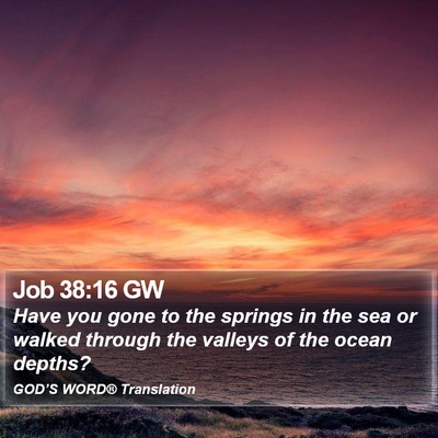 Job 38:16 GW Bible Verse Image