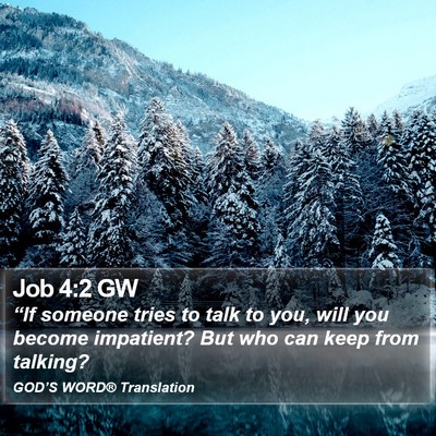 Job 4:2 GW Bible Verse Image