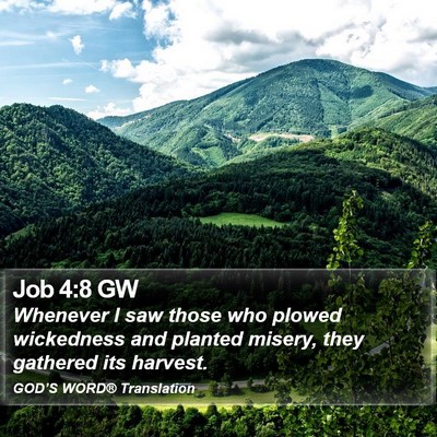 Job 4:8 GW Bible Verse Image