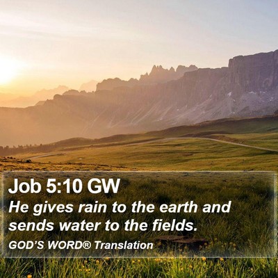Job 5:10 GW Bible Verse Image