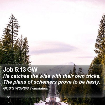 Job 5:13 GW Bible Verse Image
