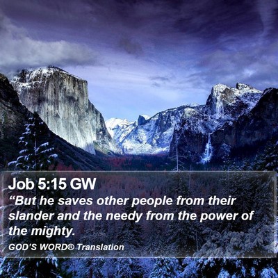 Job 5:15 GW Bible Verse Image