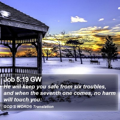 Job 5:19 GW Bible Verse Image