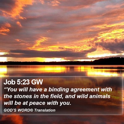 Job 5:23 GW Bible Verse Image