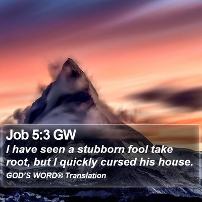 Job 5:3 GW Bible Verse Image