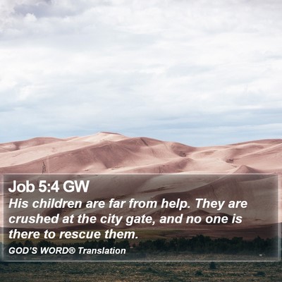 Job 5:4 GW Bible Verse Image