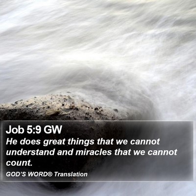 Job 5:9 GW Bible Verse Image