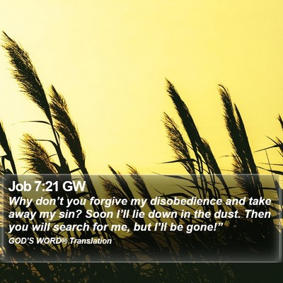 Job 7:21 GW Bible Verse Image