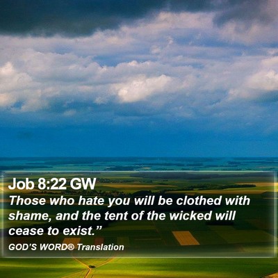 Job 8:22 GW Bible Verse Image