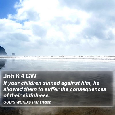 Job 8:4 GW Bible Verse Image