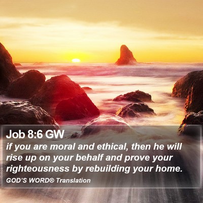 Job 8:6 GW Bible Verse Image