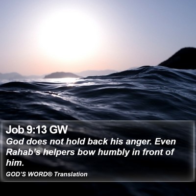 Job 9:13 GW Bible Verse Image