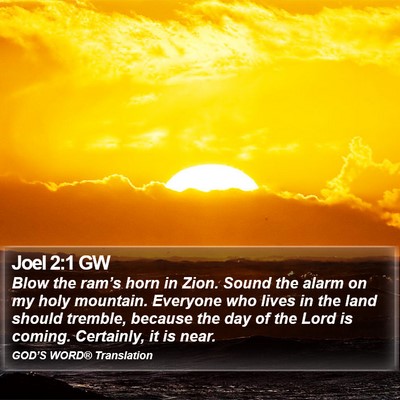 Joel 2:1 GW Bible Verse Image