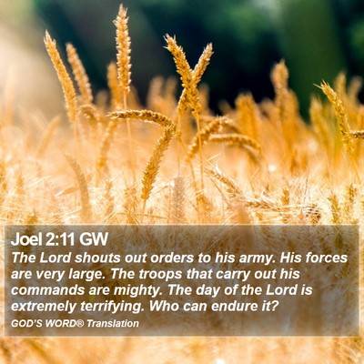 Joel 2:11 GW Bible Verse Image