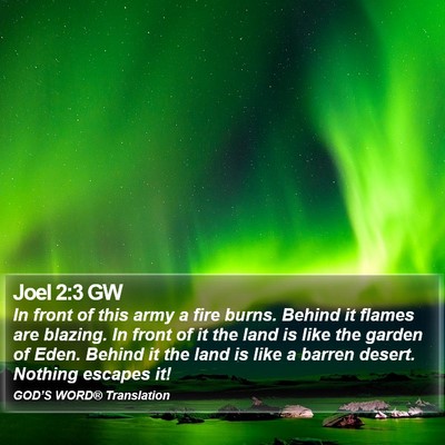 Joel 2:3 GW Bible Verse Image