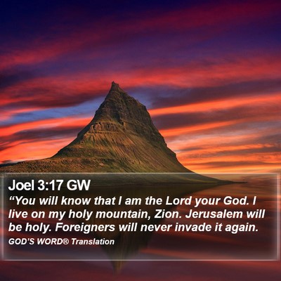 Joel 3:17 GW Bible Verse Image