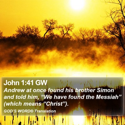 John 1:41 GW Bible Verse Image