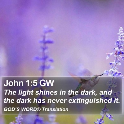 John 1:5 GW Bible Verse Image