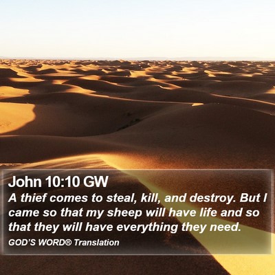 John 10:10 GW Bible Verse Image