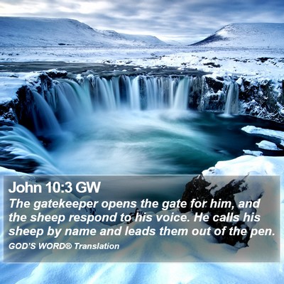 John 10:3 GW Bible Verse Image