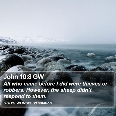 John 10:8 GW Bible Verse Image