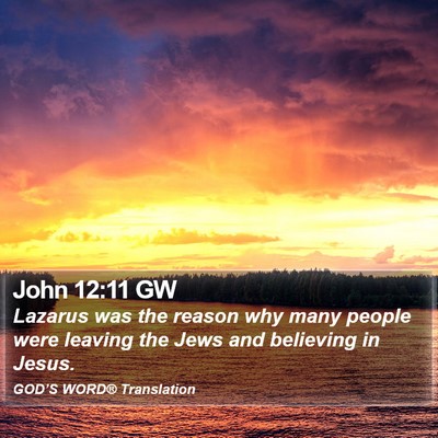 John 12:11 GW Bible Verse Image