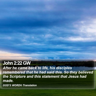 John 2:22 GW Bible Verse Image