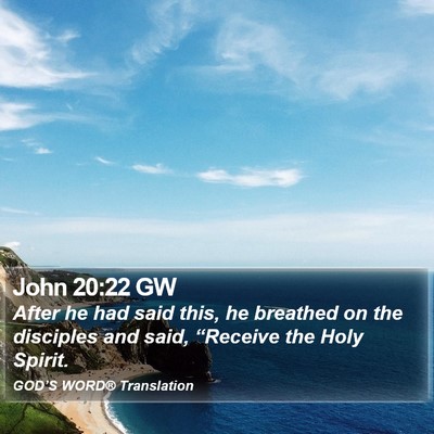 John 20:22 GW Bible Verse Image