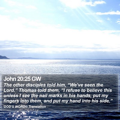 John 20:25 GW Bible Verse Image