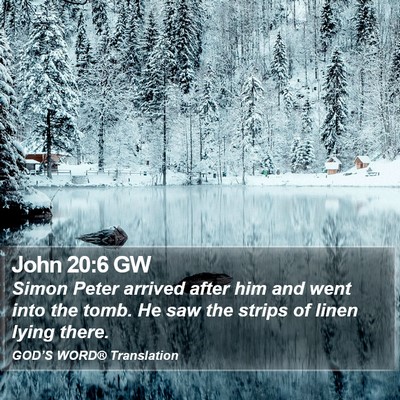 John 20:6 GW Bible Verse Image
