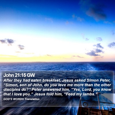 John 21:15 GW Bible Verse Image