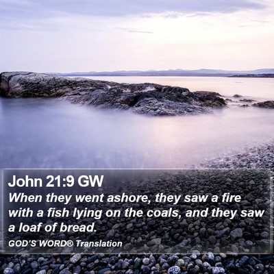 John 21:9 GW Bible Verse Image