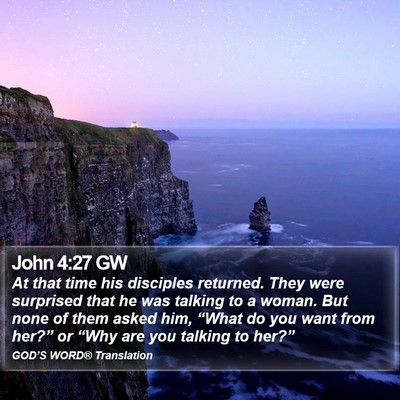 John 4:27 GW Bible Verse Image