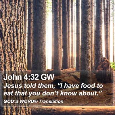 John 4:32 GW Bible Verse Image