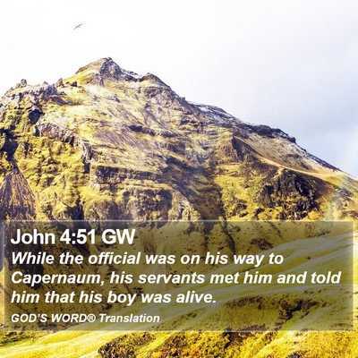 John 4:51 GW Bible Verse Image