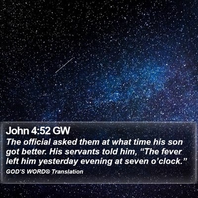 John 4:52 GW Bible Verse Image