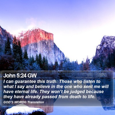John 5:24 GW Bible Verse Image