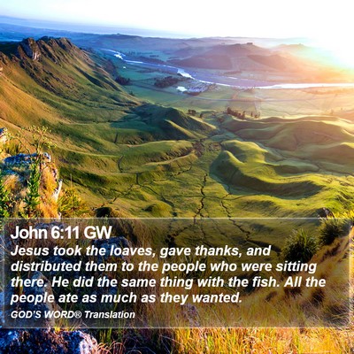 John 6:11 GW Bible Verse Image